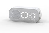 FM Speaker LED Display Portable Alarm Clock Home Decor Bluetooth Digital Radio - White