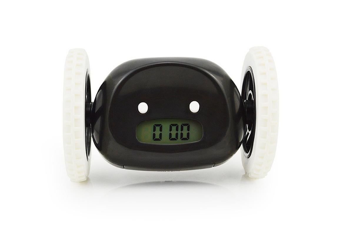 Rolling Loud Alarm Clock Runaway Bedside Mobile Clock for Deep Sleepers Home Decoration - Black