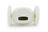 Rolling Loud Alarm Clock Runaway Bedside Mobile Clock for Deep Sleepers Home Decoration - White