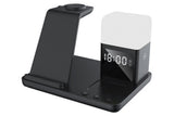 6 in 1 Charging Station with Alarm Clock Wireless Charger with Night Light for Smartphone/Watch/Earbuds Fast Charging Station