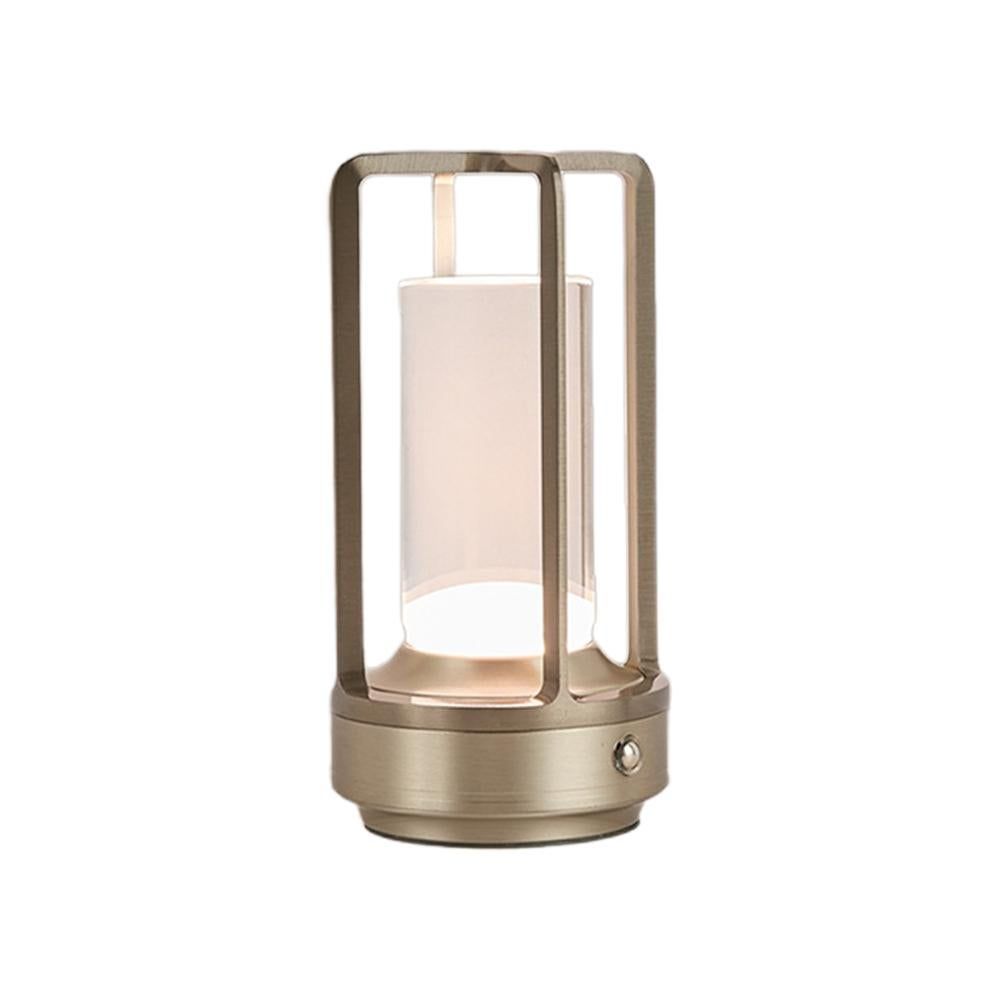 Table Lamp Rechargeable with Touch Dimmer for Bedroom - Silver