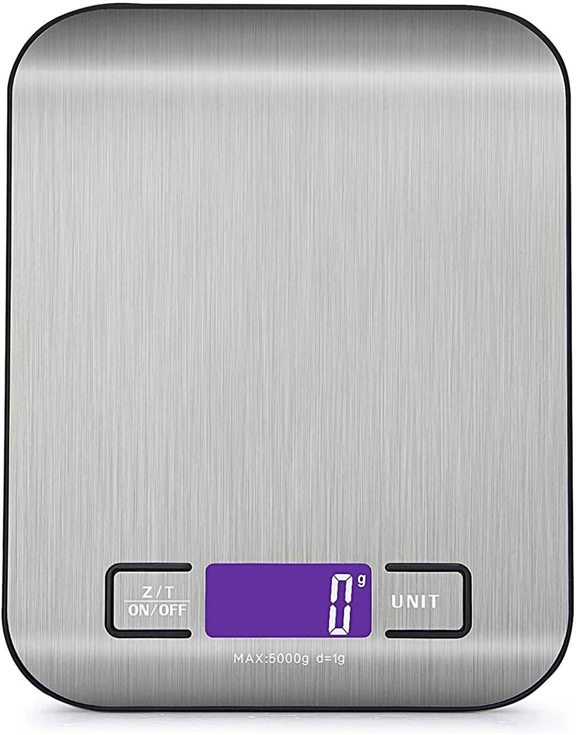 5KG Stainless Steel Digital Electronic Kitchen Scale Postal Scales 1g LCD Backlight Weight Black