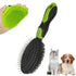 2PCS Pet Grooming Tools Double-Sided Brush for Shedding and Bathing for Short/Long Haired Dogs Cats Green