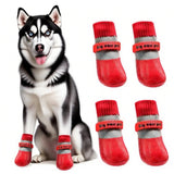 Waterproof Anti Slip Pet Shoes with Rubber Sole for Indoor and Outdoor Use Red - M