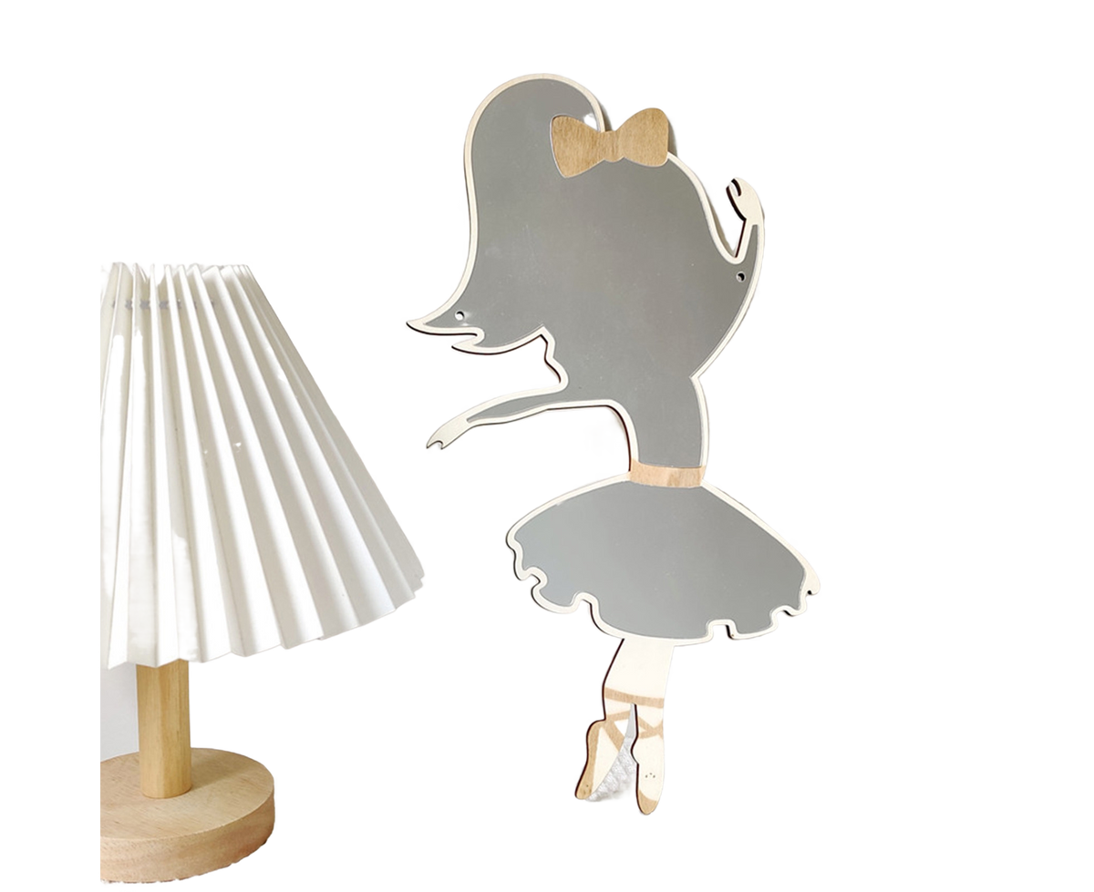 Ballet Girl Wall Mirror-Natural