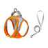 Pet Cat Harness and Leash Set Breathable Vest with Reflective Strip for Kitten Walking Traveling Orange - L