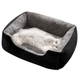 Rectangle Pet Bed for Dogs Cats Beds Warming Soft Calming Sleeping Puppy Bed Black - L