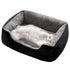Rectangle Pet Bed for Dogs Cats Beds Warming Soft Calming Sleeping Puppy Bed Black - L