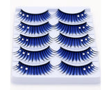 5 Pairs Dual Colors Glitter Rhinestones Artificial Eyelash Party Makeup Tool