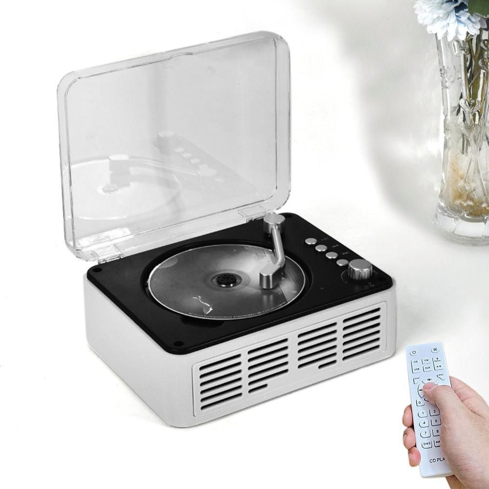 Retro CD Music Player with Bluetooth and FM Radio Multifunctional Home Audio System White