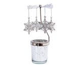 Rotating Carousel Tea Light Hanging Deer Candle Holder Candlestick Room Decor-Snowflake *