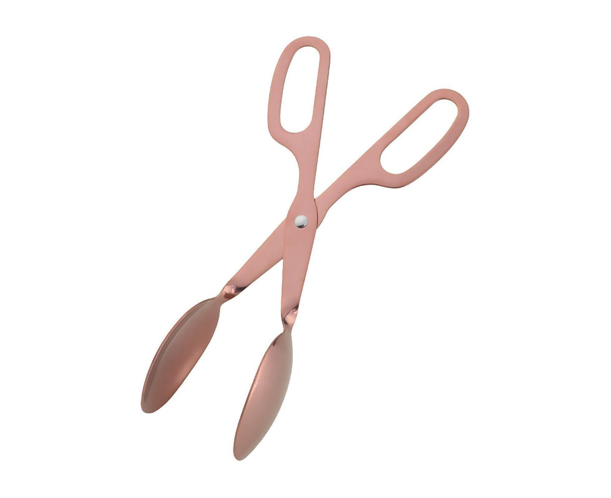 Food Tongs Scissors Shaped Salad Scissor Tongs-BBQ-Rose Gold