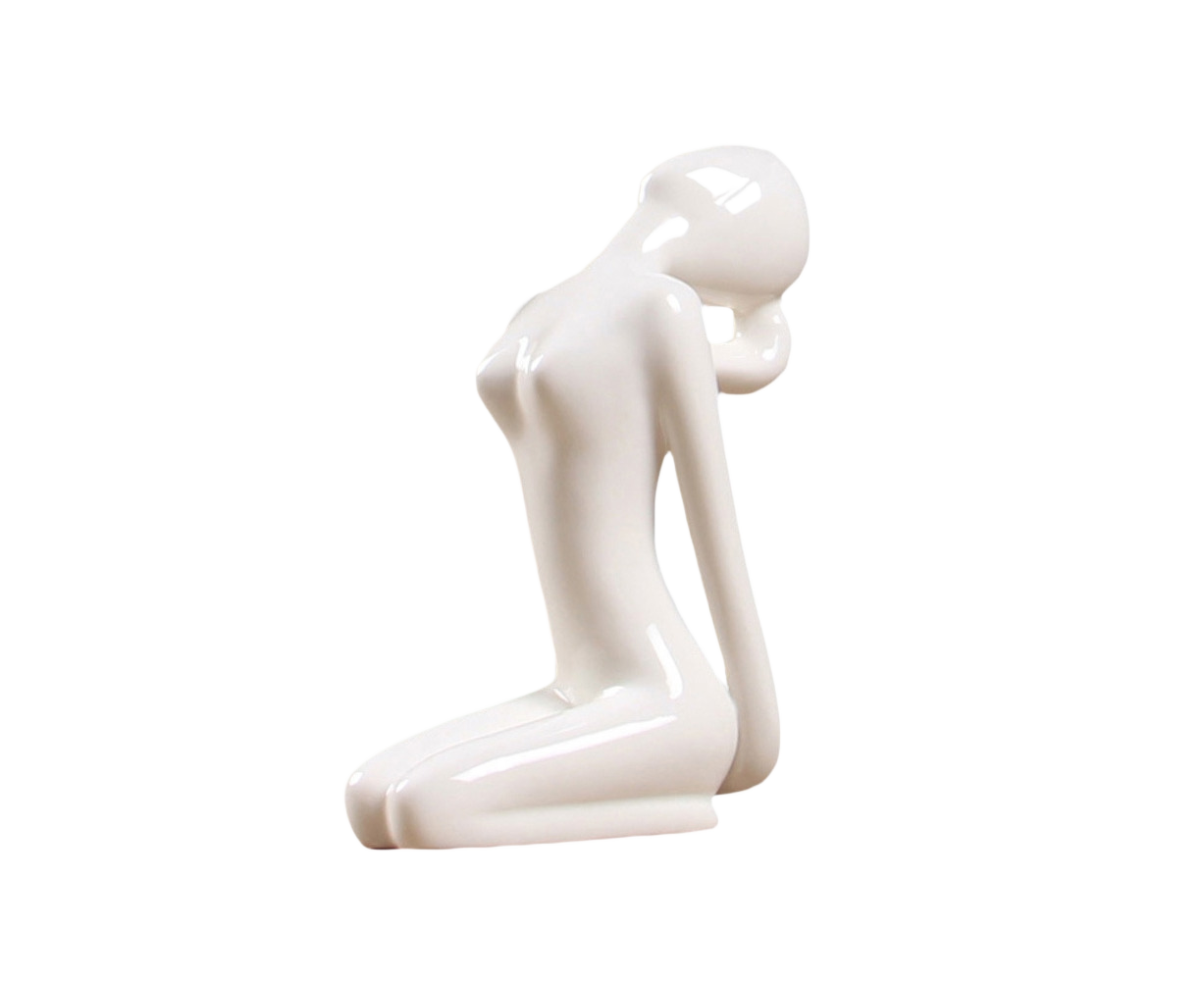 Ceramic Simulation Yoga Girl Model Art Craft Home Cabinet Office Desktop Decor-10#