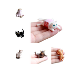 10Pcs Cat Figurine Personalized No Odor Plastic Car Center Console Cat Statue for Desktop-Multicolor