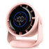 Quiet Table Fans Wall-Mounted Digital Display Rechargeable Fan for Home Office Kitchen Travel Camping Pink
