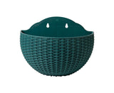 Flower Pot Exquisite Wall-mounted Plastic Wall Hanging Basket Flowerpot for Garden-Atrovirens