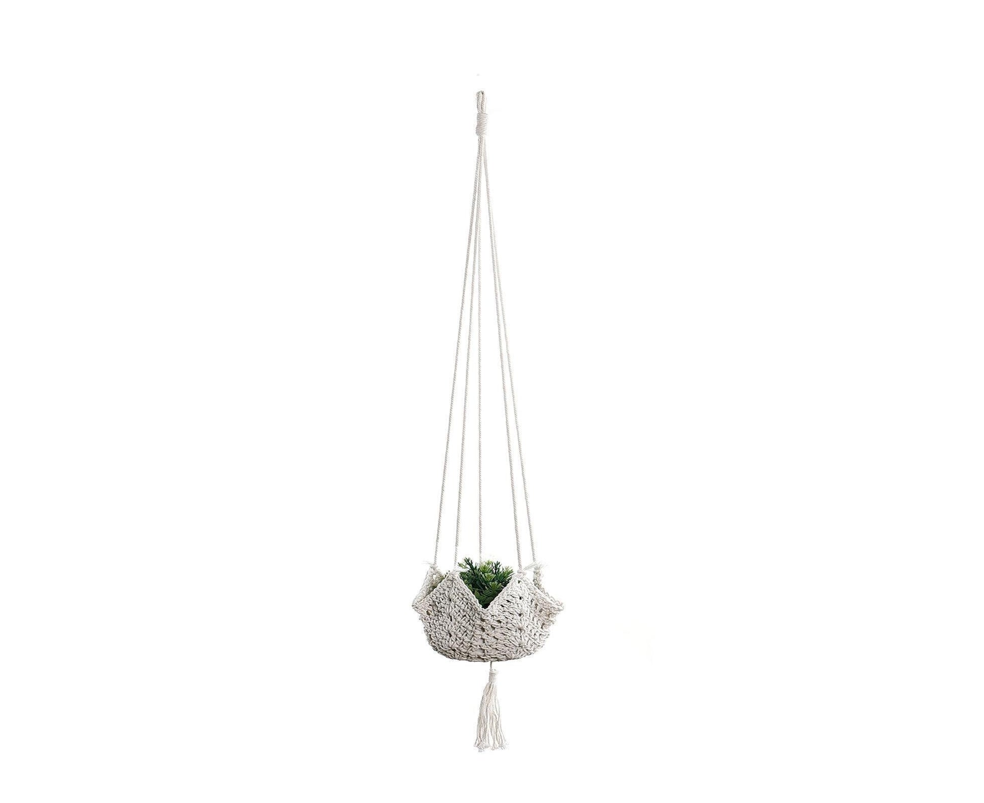 Handmade Woven Cotton Rope Hanger-Beige