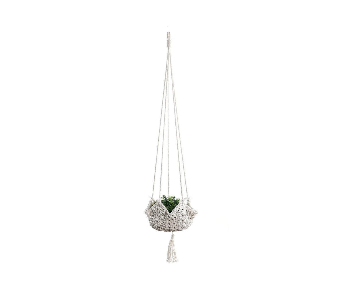 Handmade Woven Cotton Rope Hanger-Beige