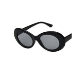 Goggle Kurt Cobain Glasses Oval Sunglasses Ladies Glasses Vintage Retro Sun Glasses Women's UV400Drop Ship - Black Gray