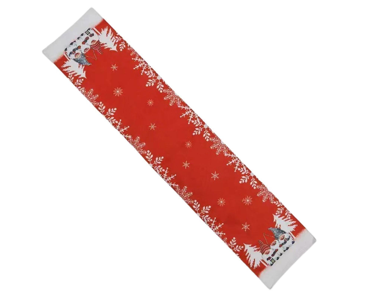 Xmas Tablecloth Non-woven Fabric Xmas Tree Print-Red