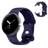 For Google Pixel Watch 1 / 2 Soft Replacement Strap Silicone Sport Watch Band Blue - S