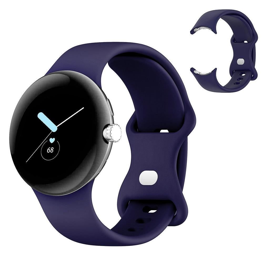 For Google Pixel Watch 1 / 2 Soft Replacement Strap Silicone Sport Watch Band Blue - S