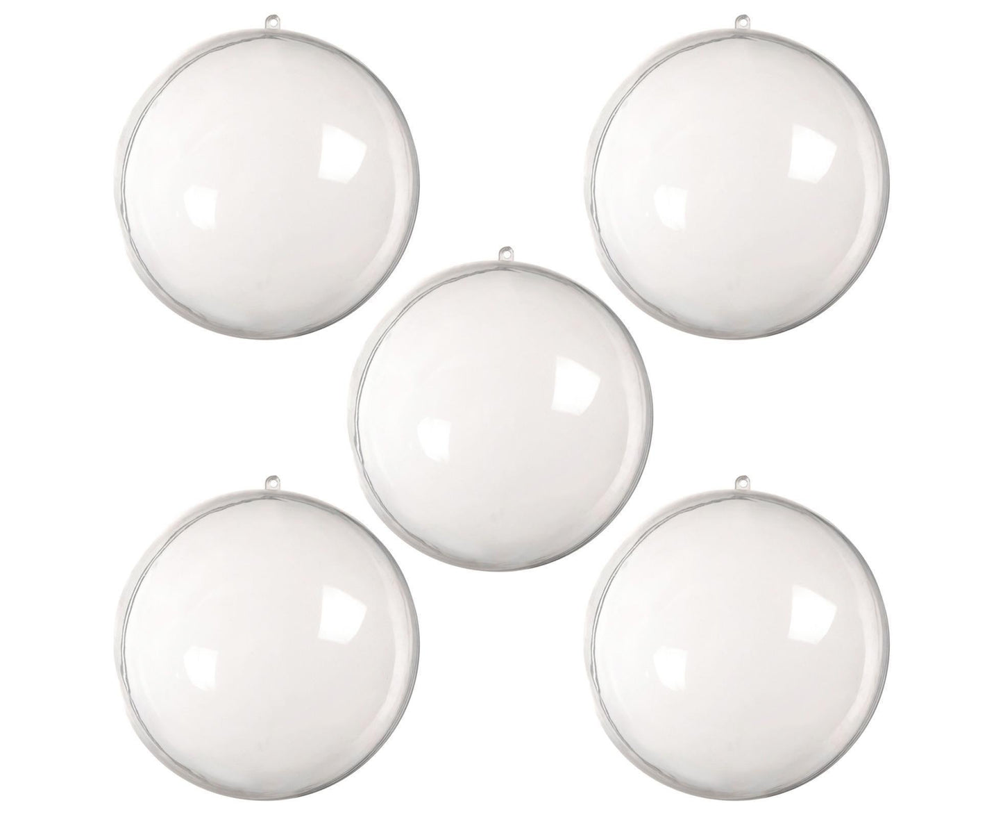 5Pcs Xmas Ball Transparent Fillable Shatterproof-9cm
