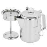 1.2L 9-Cup Stainless Steel Camping Percolator Coffee Pot Stovetop Coffee Maker 1Pc