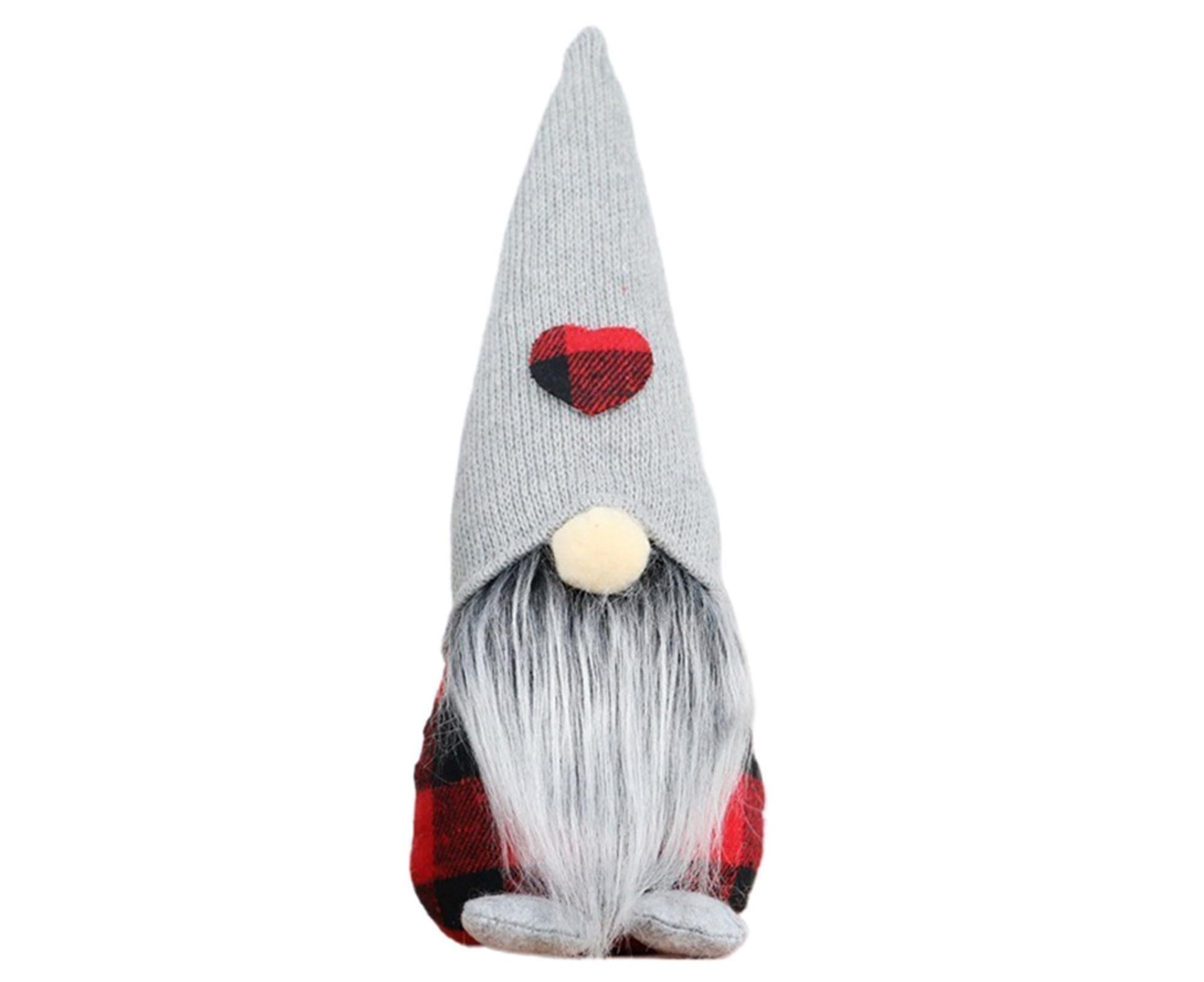 Plush Doll Grid Compact Party Ornament Dwarf Xmas Tree Pendant-L