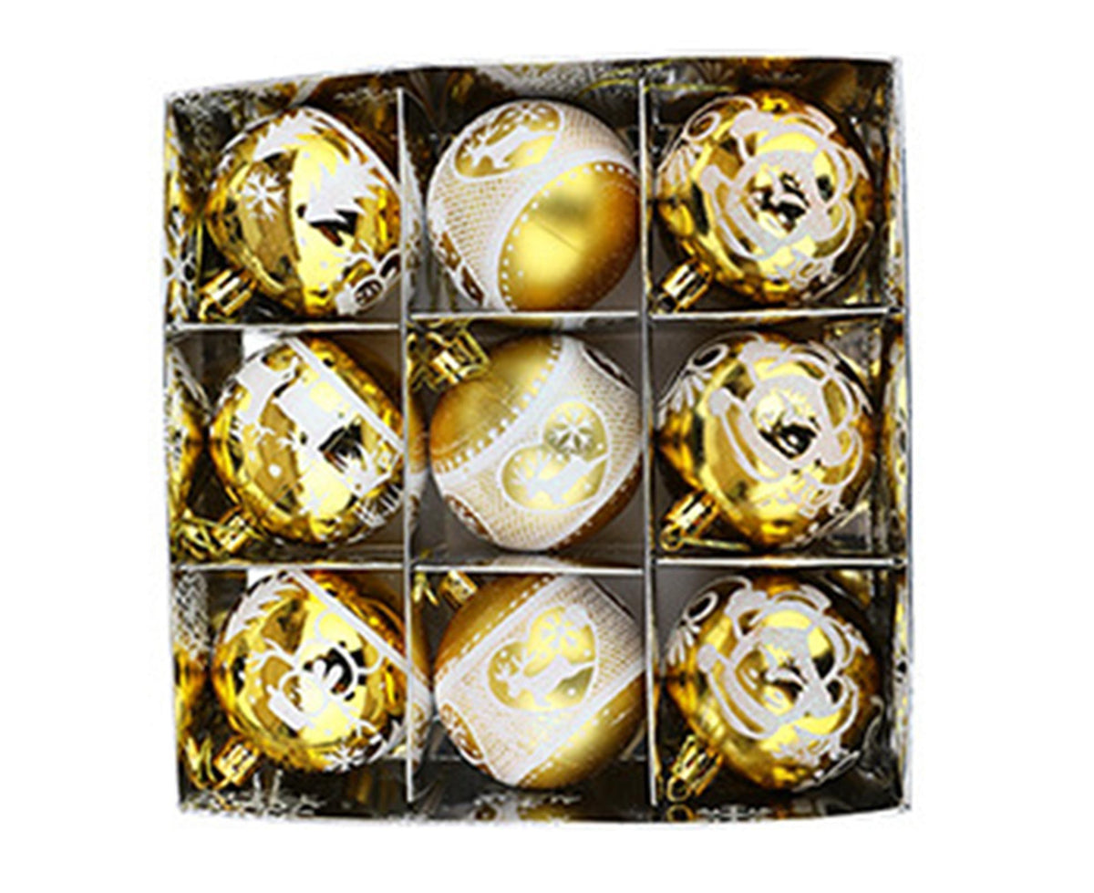 Xmas Ball Pendant Shiny Painted Balls-Golden