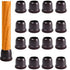 16pcs Silicone Chair Leg Floor Protectors Furniture Leg Feet Cup for Hardwood Floors with Wrapped Felt -Round brown