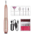 Electric Nail Drill Kit Cordless Nail Drill Portable USB Rechargeable Manicure Pedicure Tools for Acrylic Gel Nails -Gold