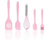 Silicone Baking Utensils Set - Heat-Resistant - Pink