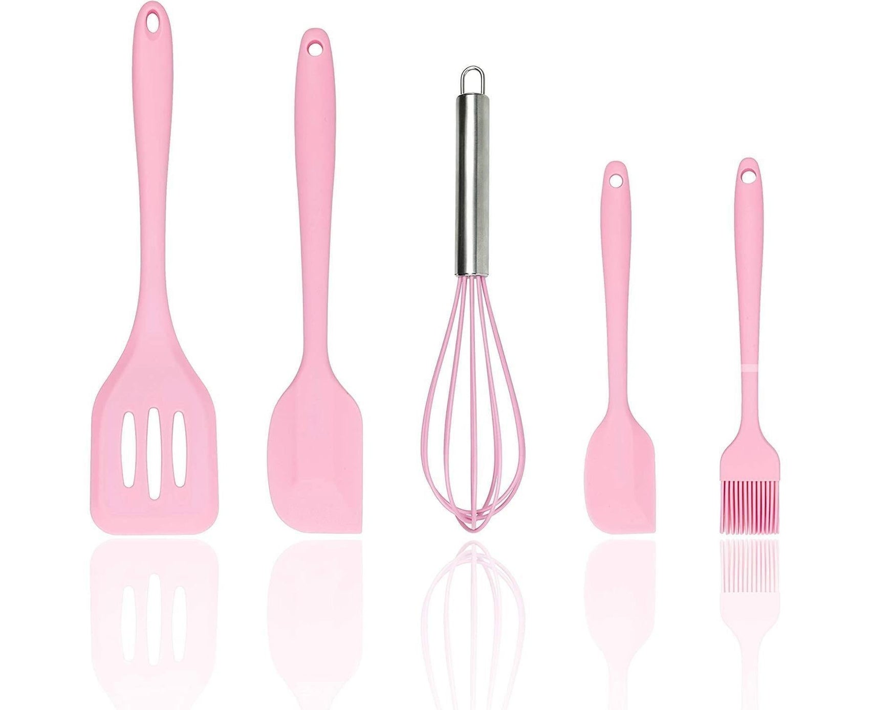 Silicone Baking Utensils Set - Heat-Resistant - Pink