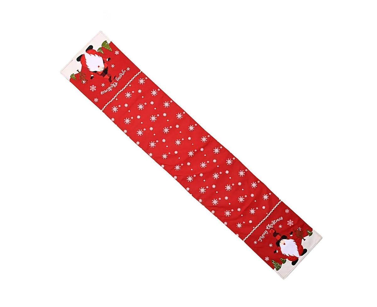 Xmas Table Runner Santa Pattern Cover-Red Santa