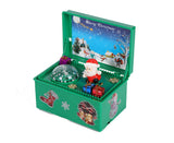 Christmas Style Music Box Beautiful Plastic Creative Santa Claus Decor LED Music Box for Party-Green