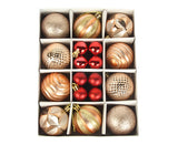 Xmas Tree Pendant Ball Gift Box-Antique Gold+Red
