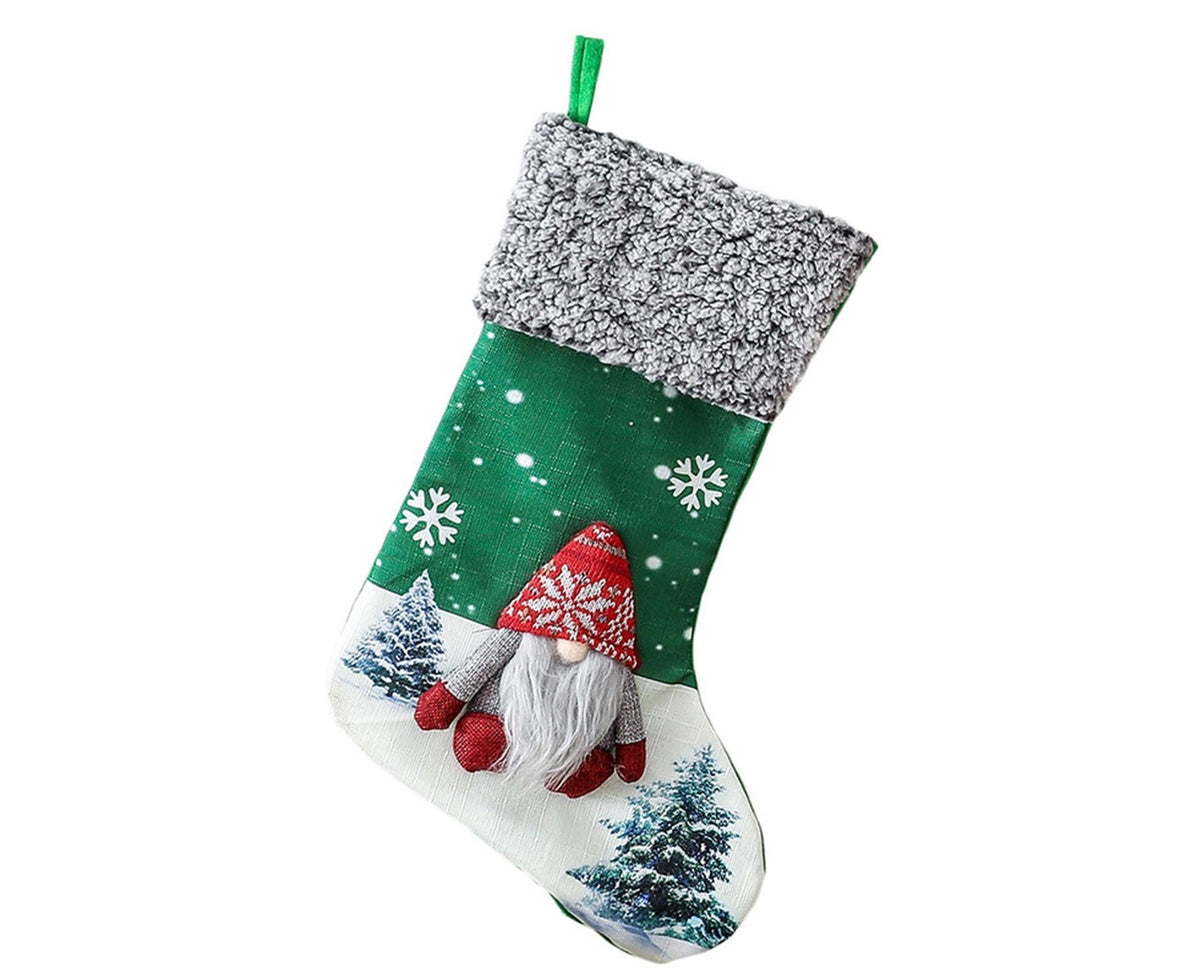 Non Woven Xmas Stocking No Face Dwarf-Green