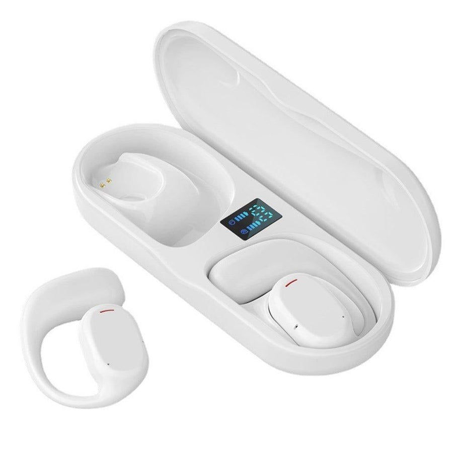Bluetooth Earphones Wireless In-Ear Sports Stereo TWS Headphones Earhooks Ear-hanging Painless Wearing With Package -White