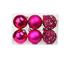 6Pcs Xmas Pendant Electroplating Balls-Rose Red 8cm