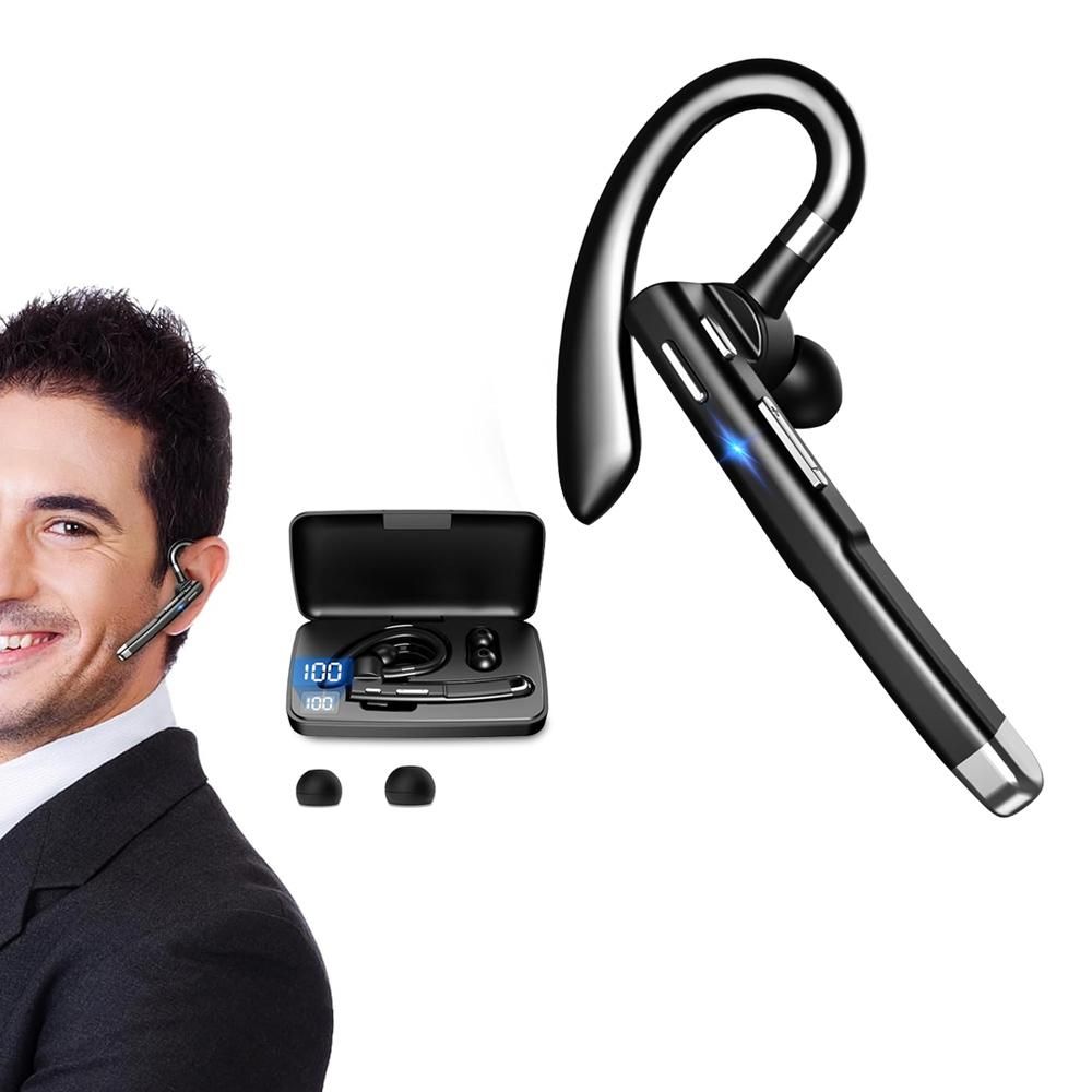 Single Ear Bluetooth Headset Wireless Headphone with Charging Case