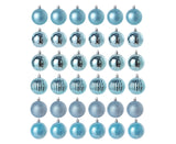 36Pcs Xmas Ball Electroplating Ornaments-Lake Blue
