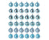 36Pcs Xmas Ball Electroplating Ornaments-Lake Blue