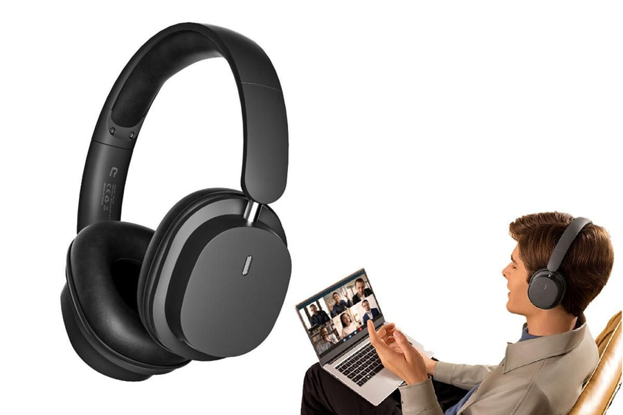 Wireless Bluetooth 5.3 Headphones Earphones HIFI Stereo Over-Ear Headsets-Black