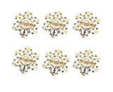 6Pcs Snowflake Napkin Ring Creative Clip-Golden