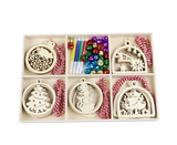 30Pcs Wood Christmas Tree Ornament Snowman Star Letter Hanging Pendant Decor-B