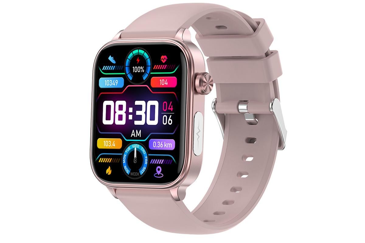 Smart Watch 1.96-Inch ECG Fitness Tracker with Heart Rate Blood Oxygen Blood Glucose Uric Acid and Blood Lipid 100 Sports Modes Activity Tracker-Pink