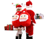 Xmas Candy Bag 3D Santa Velvet-Red