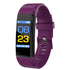 Bluetooth Smart Fitness Tracker Band Heart Rate Monitor Armband-Purple