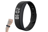 Digital Sports Watch Pedometer Vibrating Alarm Wristband - Black